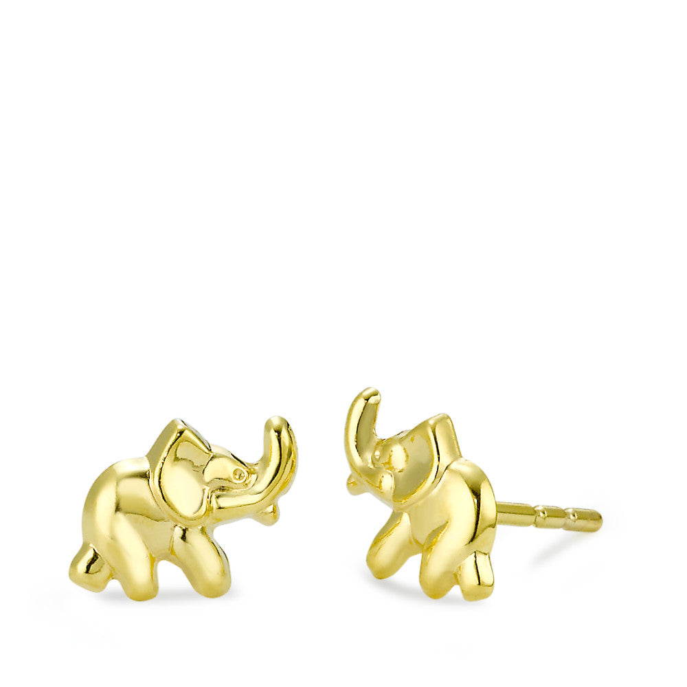 Stud earrings 9k Yellow Gold Elephant Ø8 mm