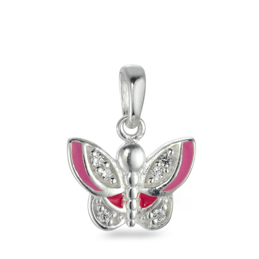 Pendant Silver Zirconia Lacquered Butterfly