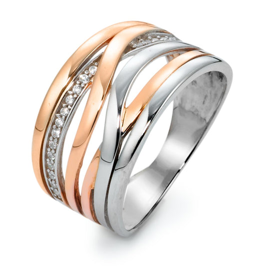 Ring Silver Zirconia Rose Gold plated