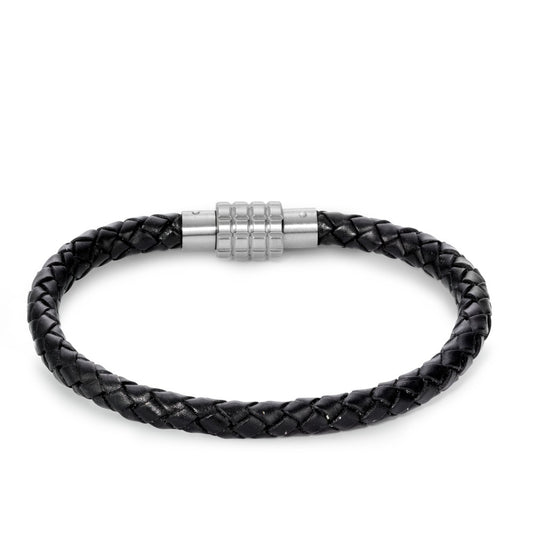 Bracelet Leather, Stainless steel 21.5 cm Ø6 mm