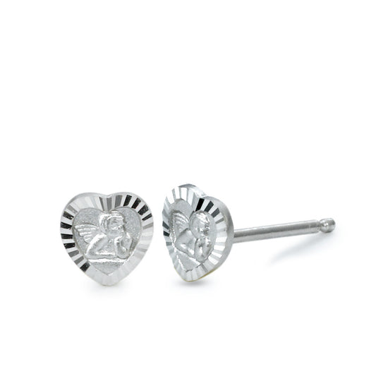 Stud earrings Silver Rhodium plated Guardian Angel Ø6 mm