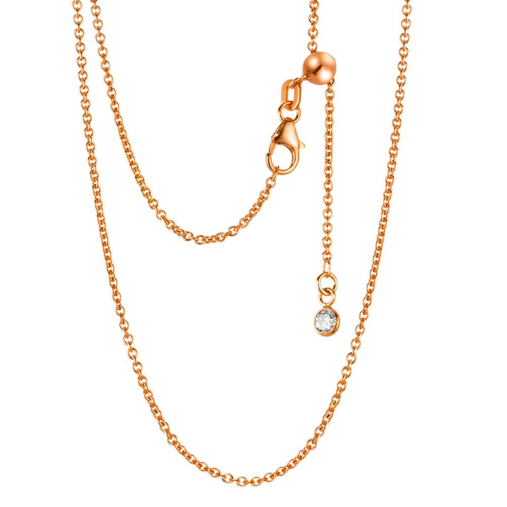 Necklace Silver Zirconia Rose Gold plated 45 cm