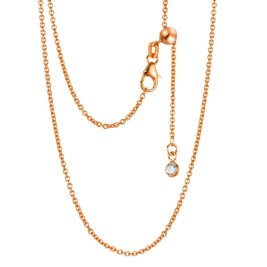 Necklace Silver Zirconia Rose Gold plated 45 cm