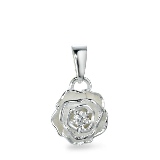 Pendant Silver Zirconia Rose Ø9 mm