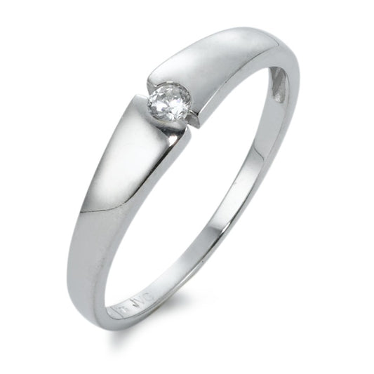 Solitaire ring 9k White Gold Zirconia