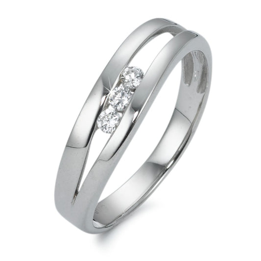 Ring 9k White Gold Zirconia 3 Stones