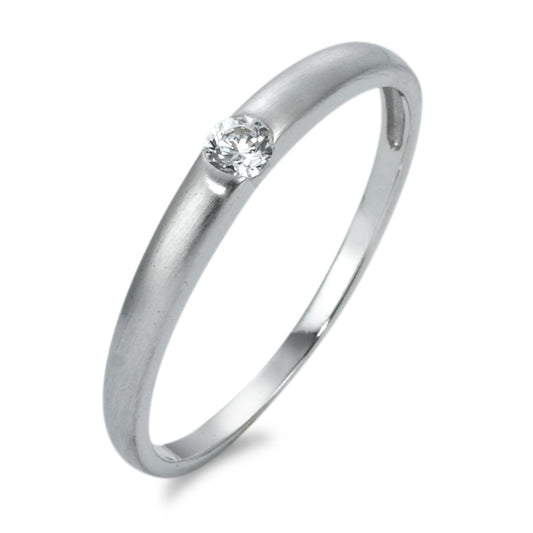 Solitaire ring 9k White Gold Zirconia