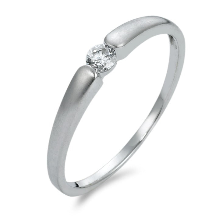 Solitaire ring 9k White Gold Zirconia