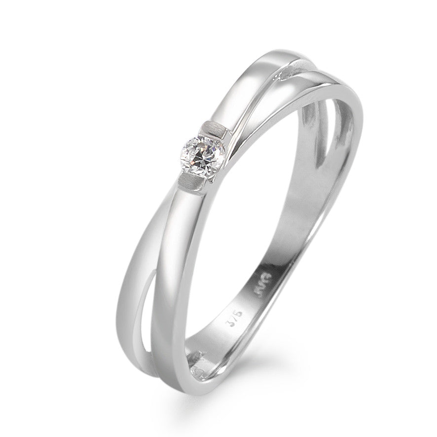 Ring 9k White Gold Zirconia