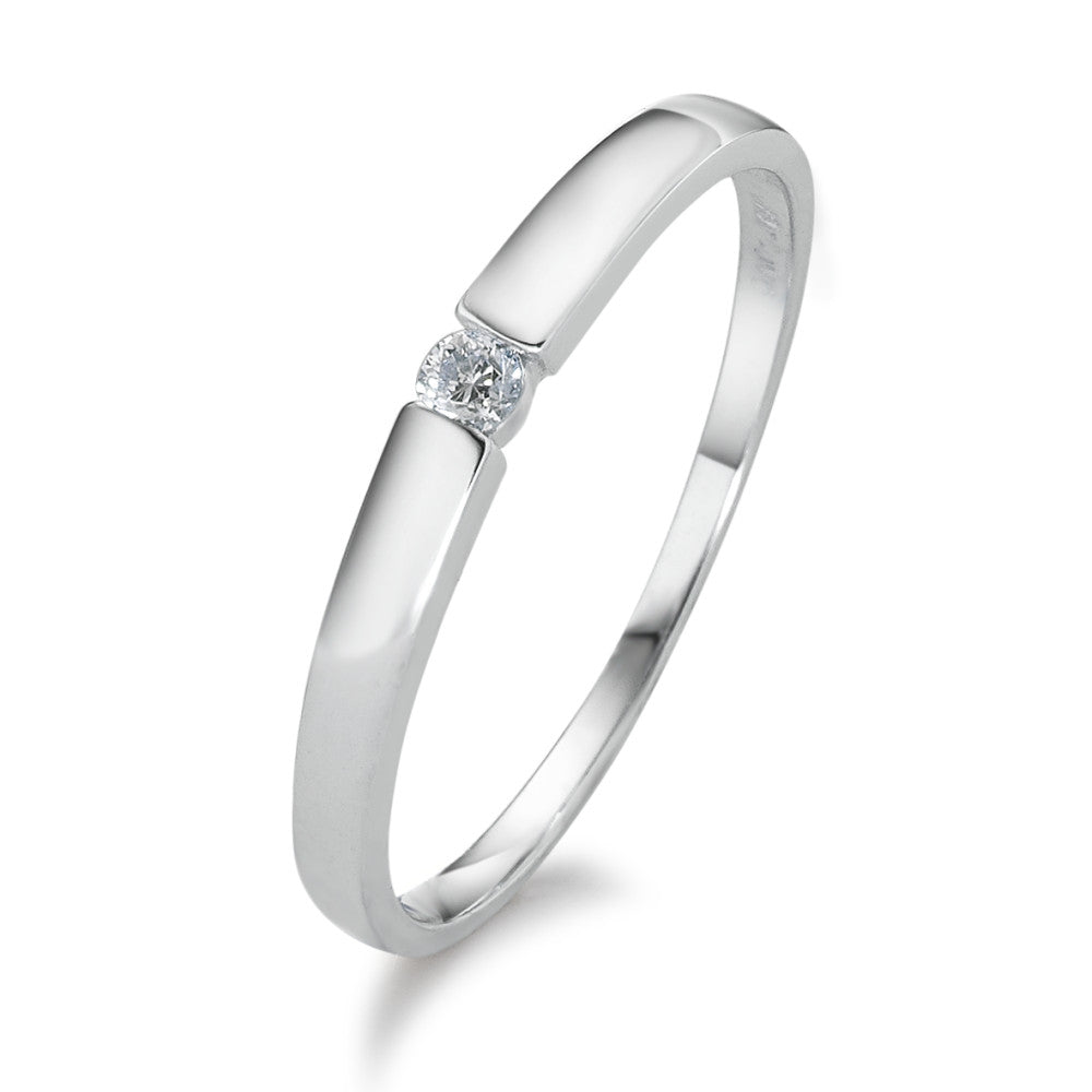 Solitaire ring 18k White Gold Diamond 0.05 ct, w-si