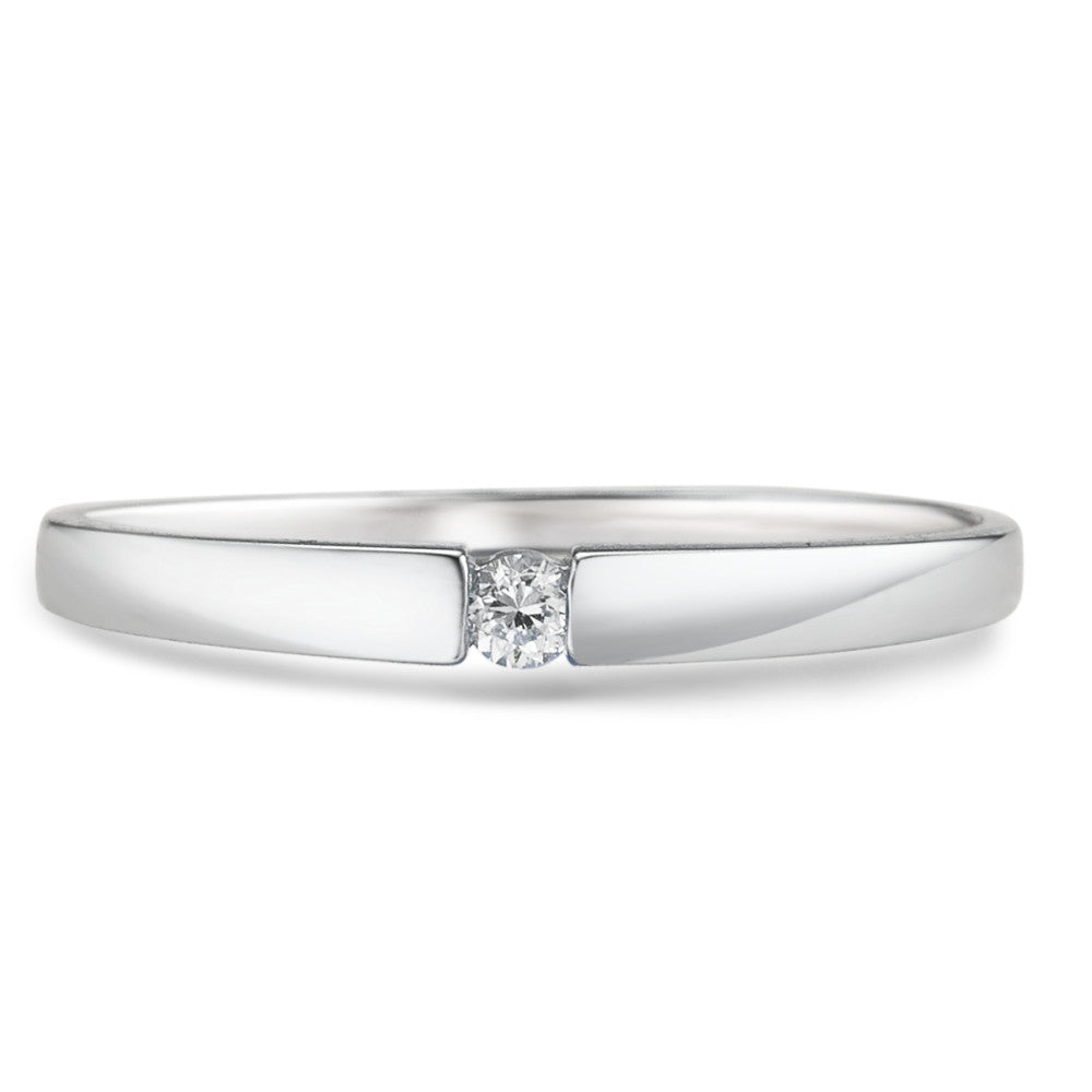 Solitaire ring 18k White Gold Diamond 0.05 ct, w-si