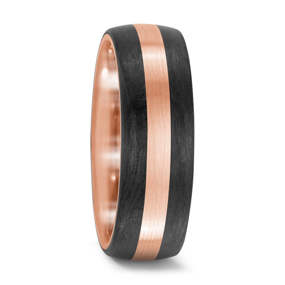 Wedding Ring 18k Rose Gold, Carbon