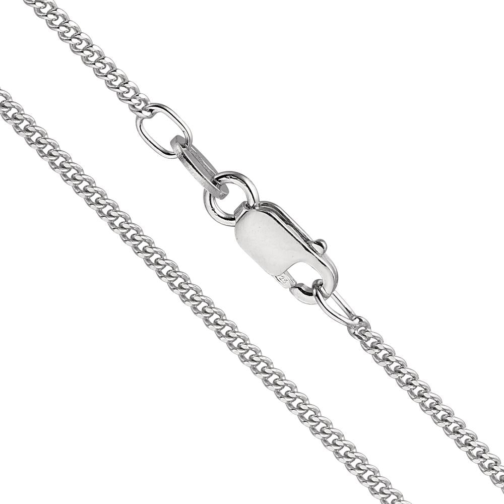 Panzer-Chain necklace Silver Rhodium plated 36 cm
