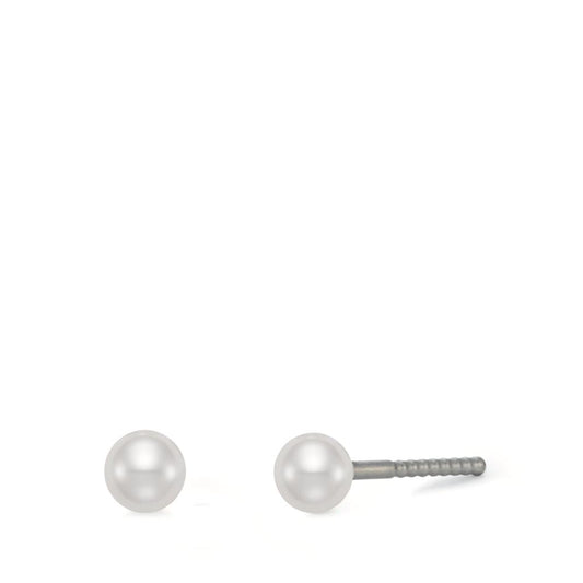 Stud earrings Titanium Shining pearls