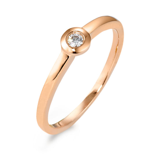 Solitaire ring 14k Rose Gold Diamond 0.05 ct, w-si