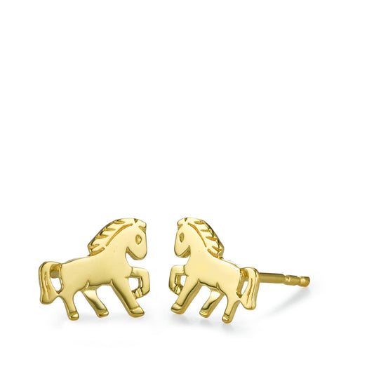 Stud earrings 18k Yellow Gold Horse