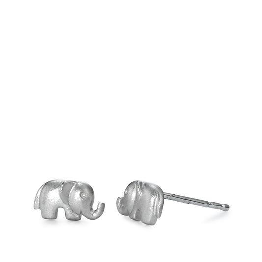 Stud earrings 18k White Gold Elephant