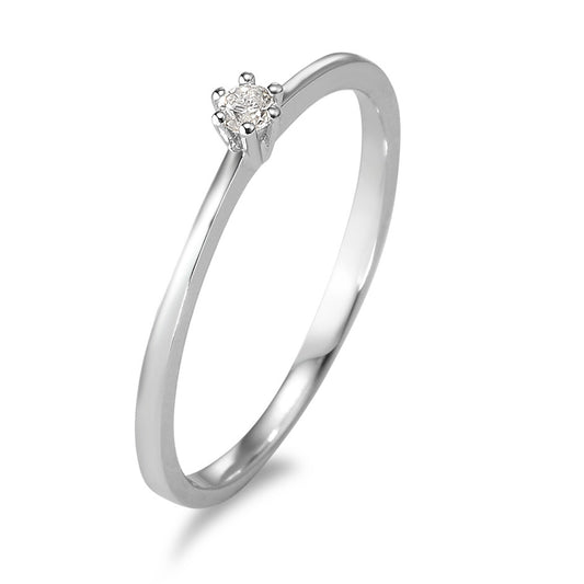 Solitaire ring 18k White Gold Diamond 0.05 ct, w-si