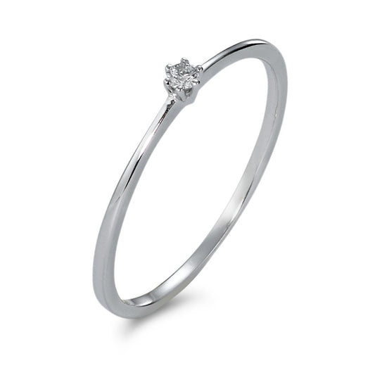 Solitaire ring 18k White Gold Diamond 0.03 ct, w-si