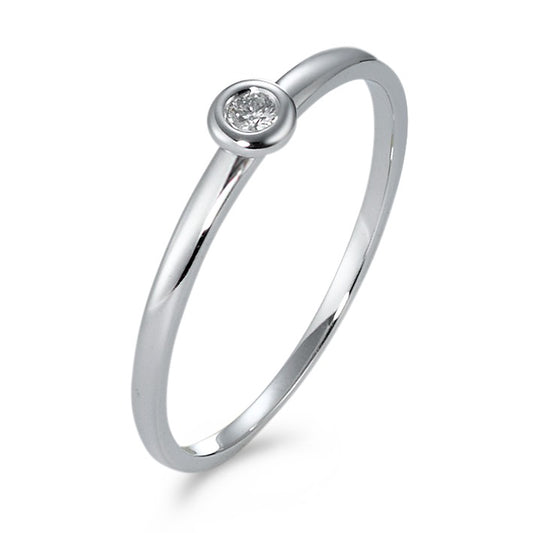 Solitaire ring 18k White Gold Diamond 0.03 ct, w-si