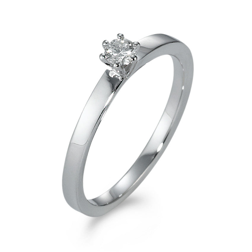 Solitaire ring 18k White Gold Diamond 0.15 ct, w-si