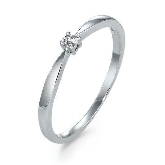 Solitaire ring 18k White Gold Diamond 0.05 ct, w-si