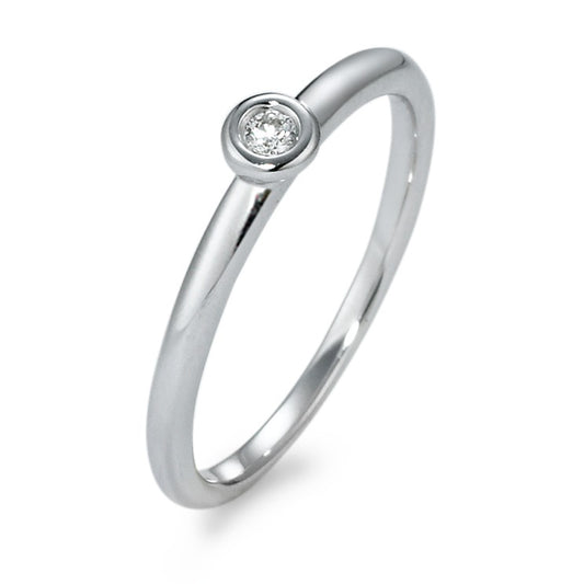 Solitaire ring 18k White Gold Diamond 0.04 ct, w-si