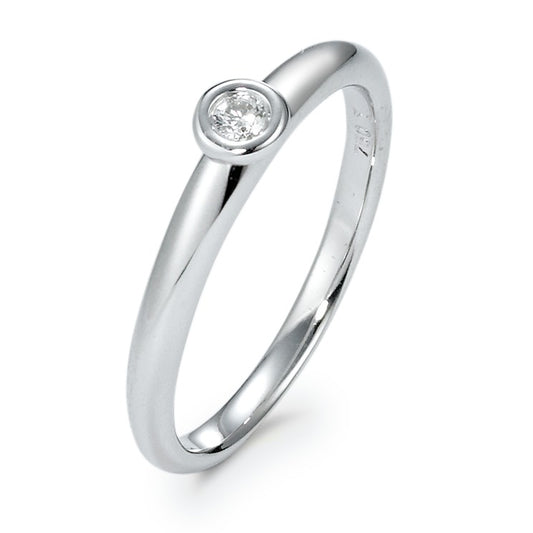 Solitaire ring 18k White Gold Diamond 0.05 ct, w-si