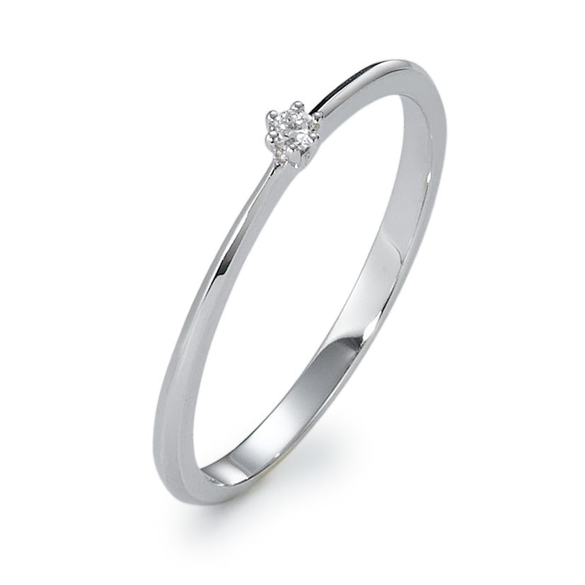 Solitaire ring 18k White Gold Diamond 0.03 ct, w-si