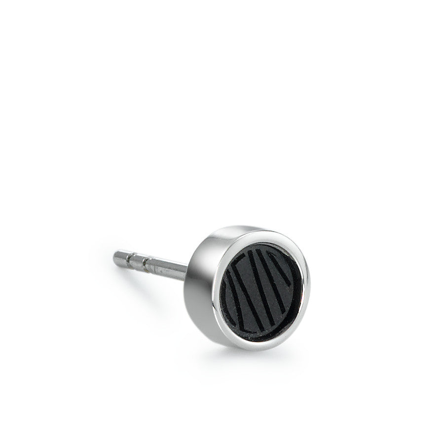 Single stud earring Stainless steel IP coated Ø6 mm