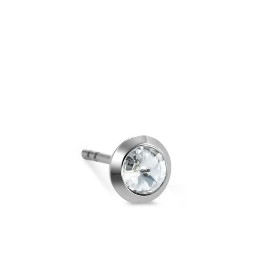 Single stud earring Stainless steel Zirconia Ø5.5 mm