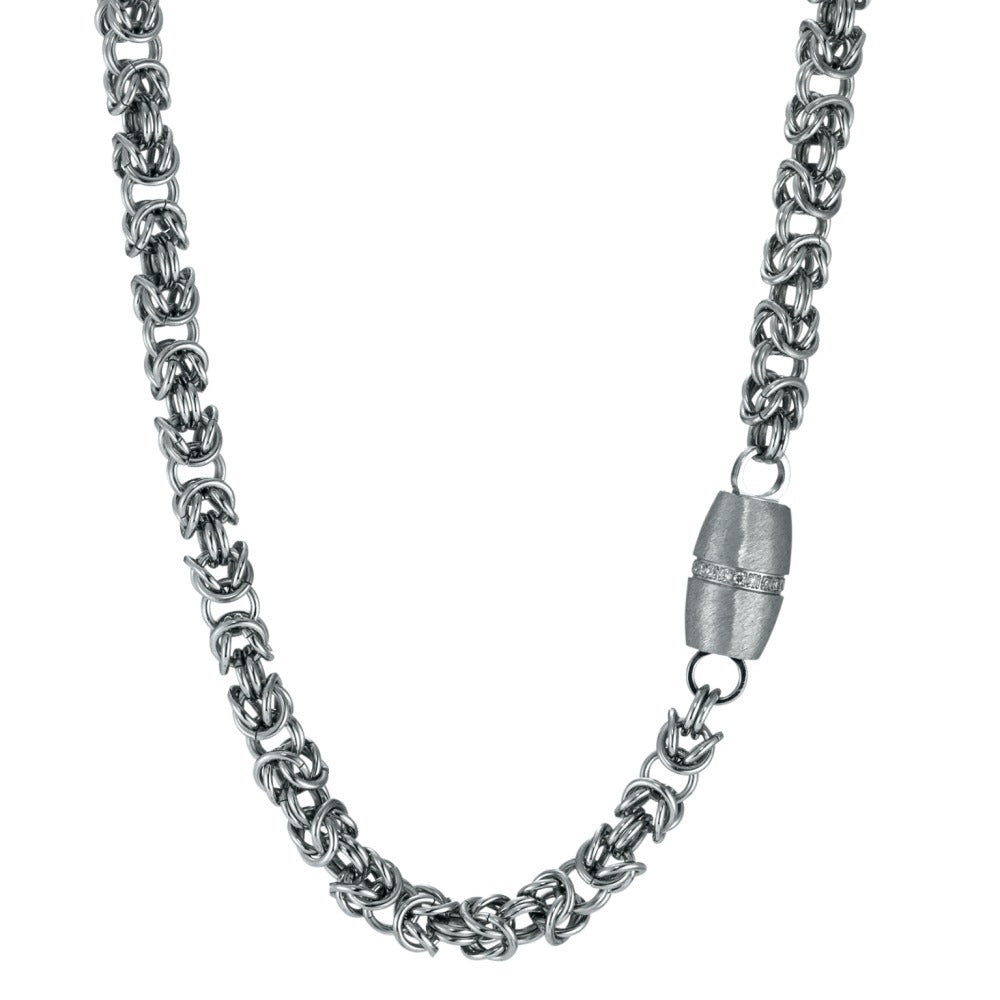 Necklace Stainless steel Zirconia 48 cm Ø10 mm