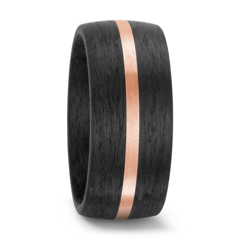 Wedding Ring 14k Rose Gold, Carbon