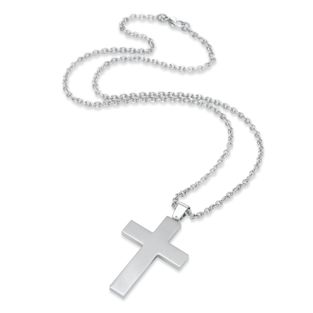 Necklace with pendant Stainless steel Cross 55 cm