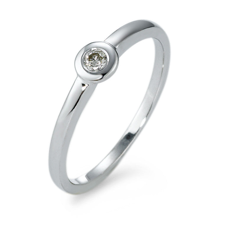 Solitaire ring 14k White Gold Diamond 0.05 ct, w-si