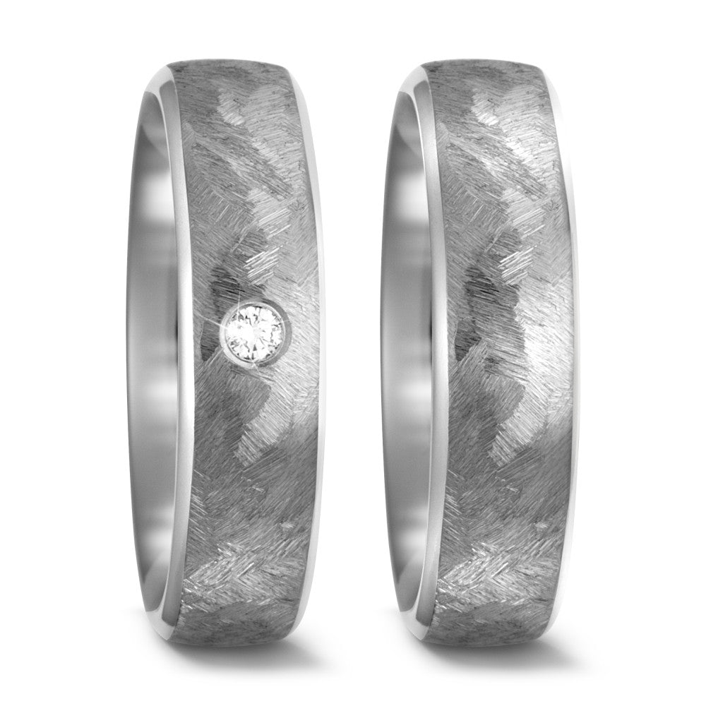 Wedding Ring Titanium Diamond 0.05 ct, w-si