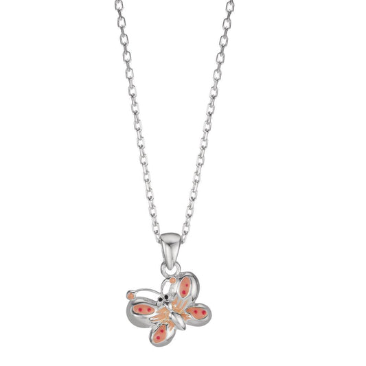 Necklace with pendant Silver enameled Butterfly 36-38 cm