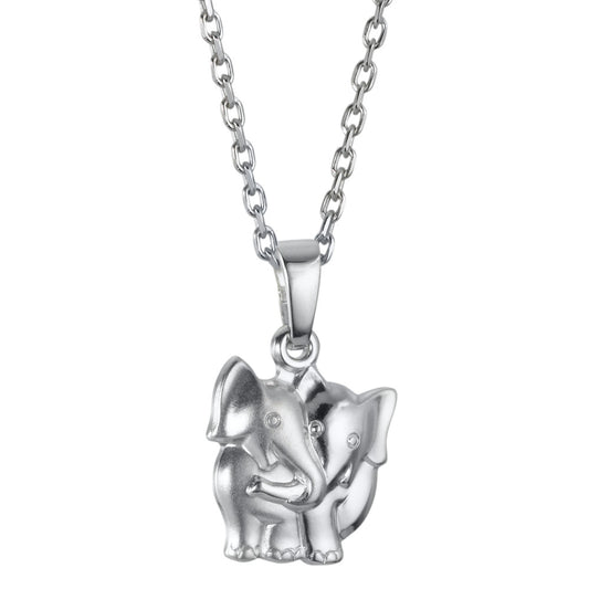 Necklace with pendant Silver Rhodium plated Elephant 36-38 cm