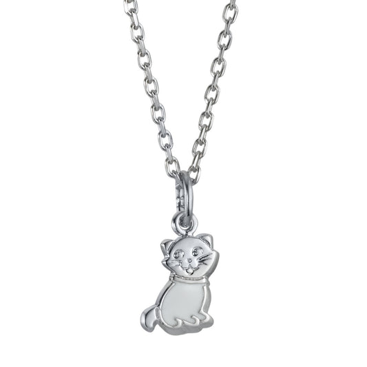 Necklace with pendant Silver Rhodium plated Cat 36-38 cm