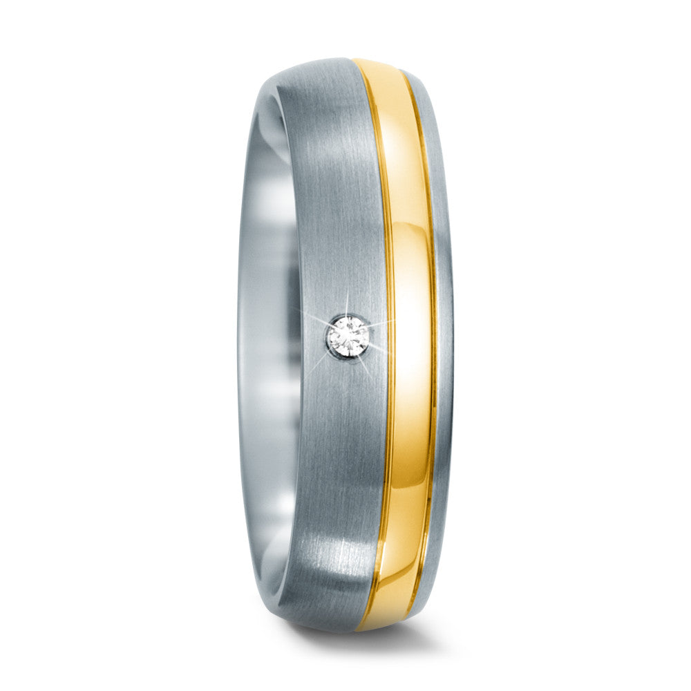 Wedding Ring Stainless steel Zirconia Gold plated