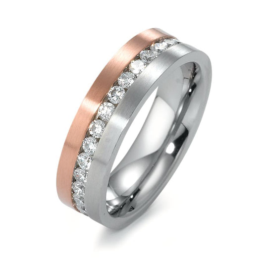 Memory ring Stainless steel Zirconia Rose PVD coated