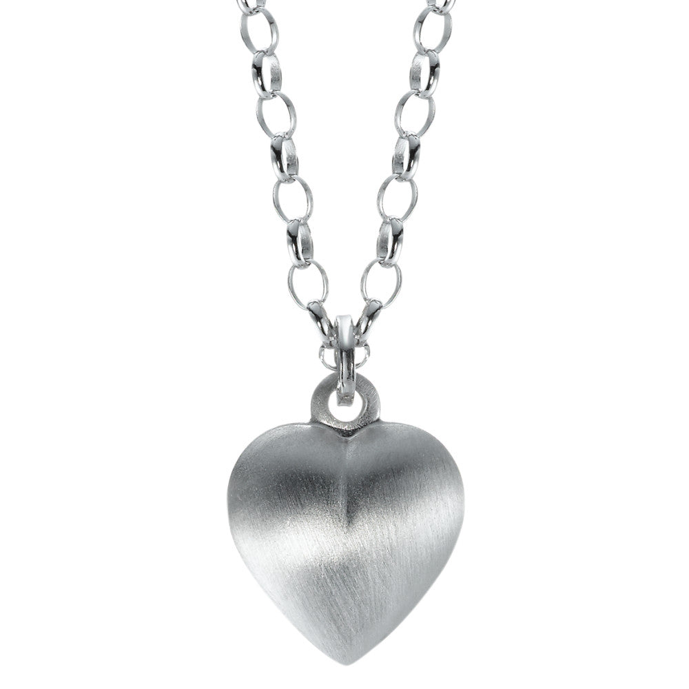 Necklace with pendant Silver Rhodium plated Heart 60 cm