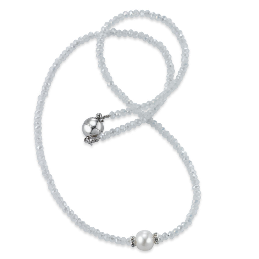 Necklace Stainless steel Crystal Freshwater pearl 41 cm