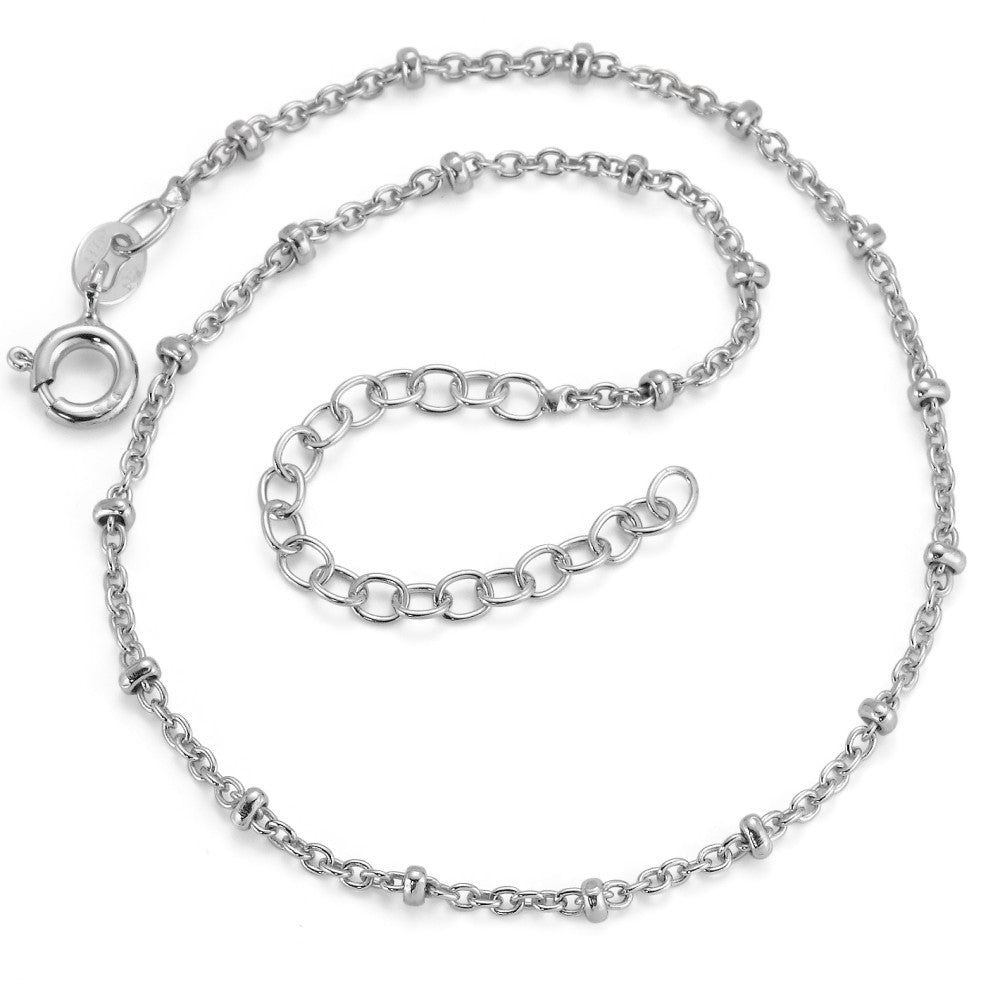 Anklet Silver Rhodium plated 22-25 cm