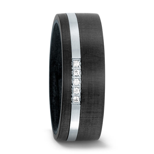 Wedding Ring Carbon, Stainless steel Zirconia 5 Stones