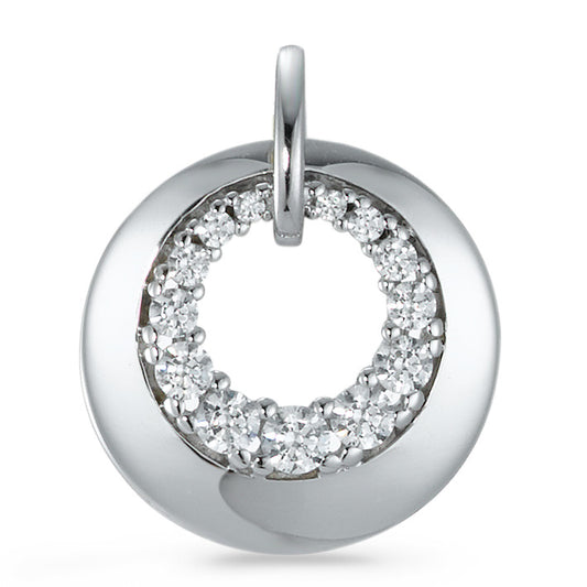 Pendant 9k White Gold Zirconia 13 Stones Ø13 mm