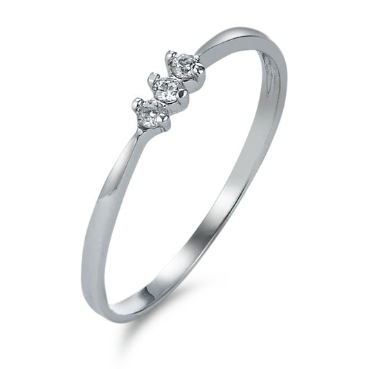 Solitaire ring 18k White Gold Zirconia 3 Stones