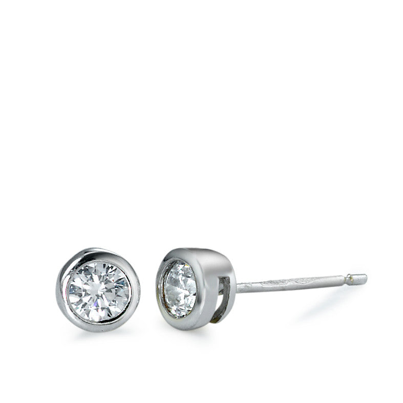 Stud earrings 18k White Gold Zirconia Ø4.5 mm