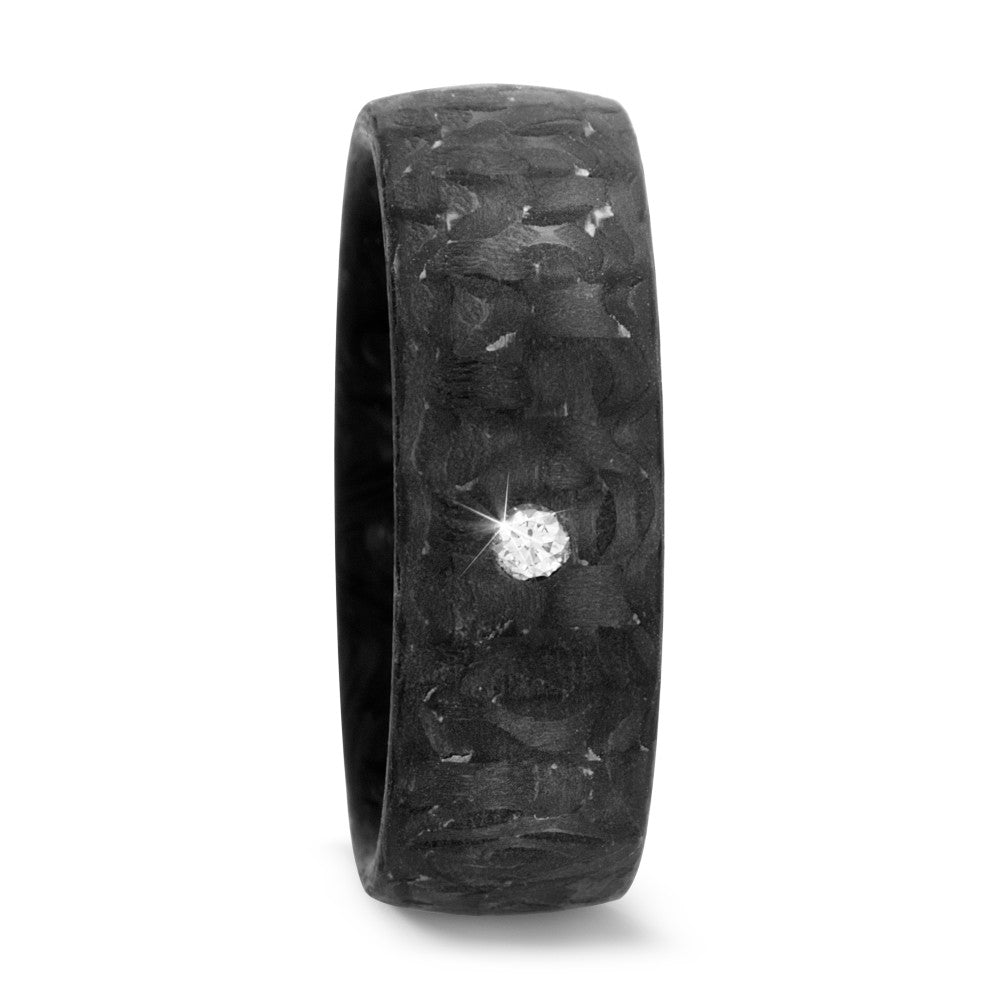 Wedding Ring Carbon Diamond 0.03 ct, w-si