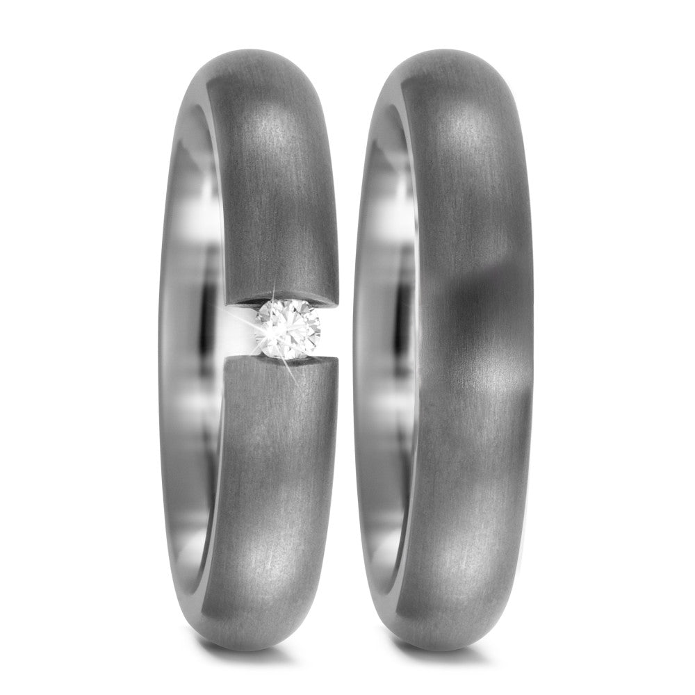 Wedding Ring Titanium Diamond 0.05 ct